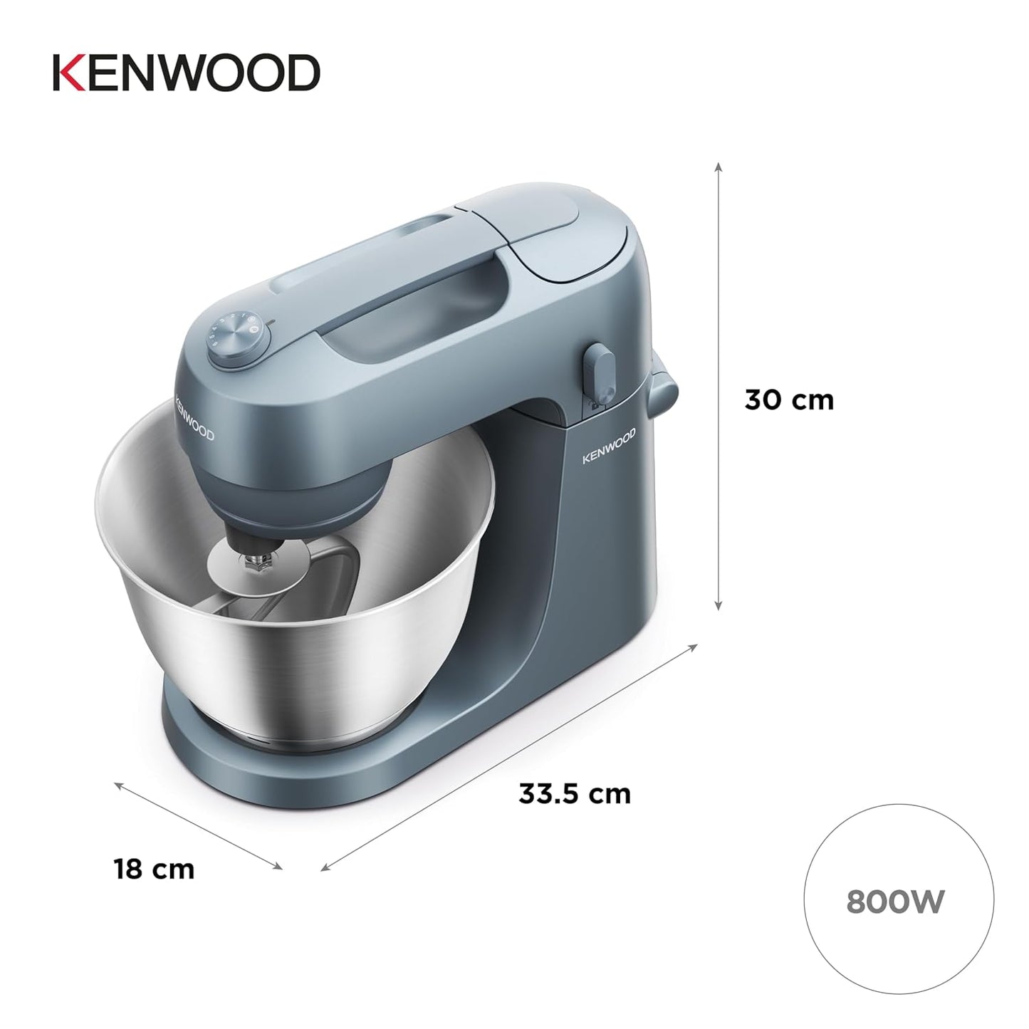Stand Mixer 4L 800W 6 Speeds Storm Blue