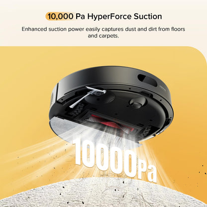 Robot Vacuum And Mop 10000Pa HyperForce Suction Dual Anti-Tangle Black