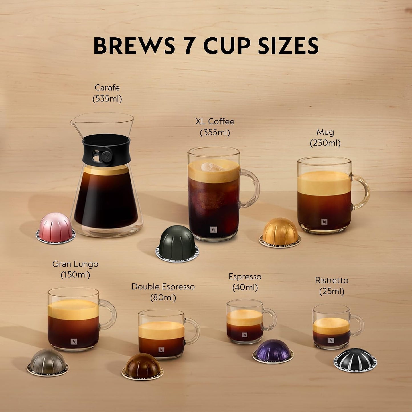 Automatic Pod Coffee Machine With One Touch Brewing 1.1L Matte Black