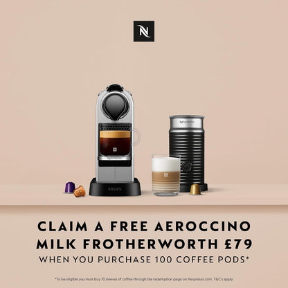 Automatic Pod Coffee Machine 1260W 1L Removable Tank Silver