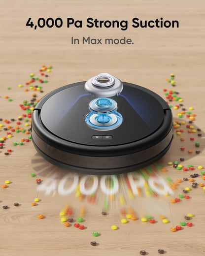 Robot Vacuum And Mop 4000Pa Suction 120 Min Black