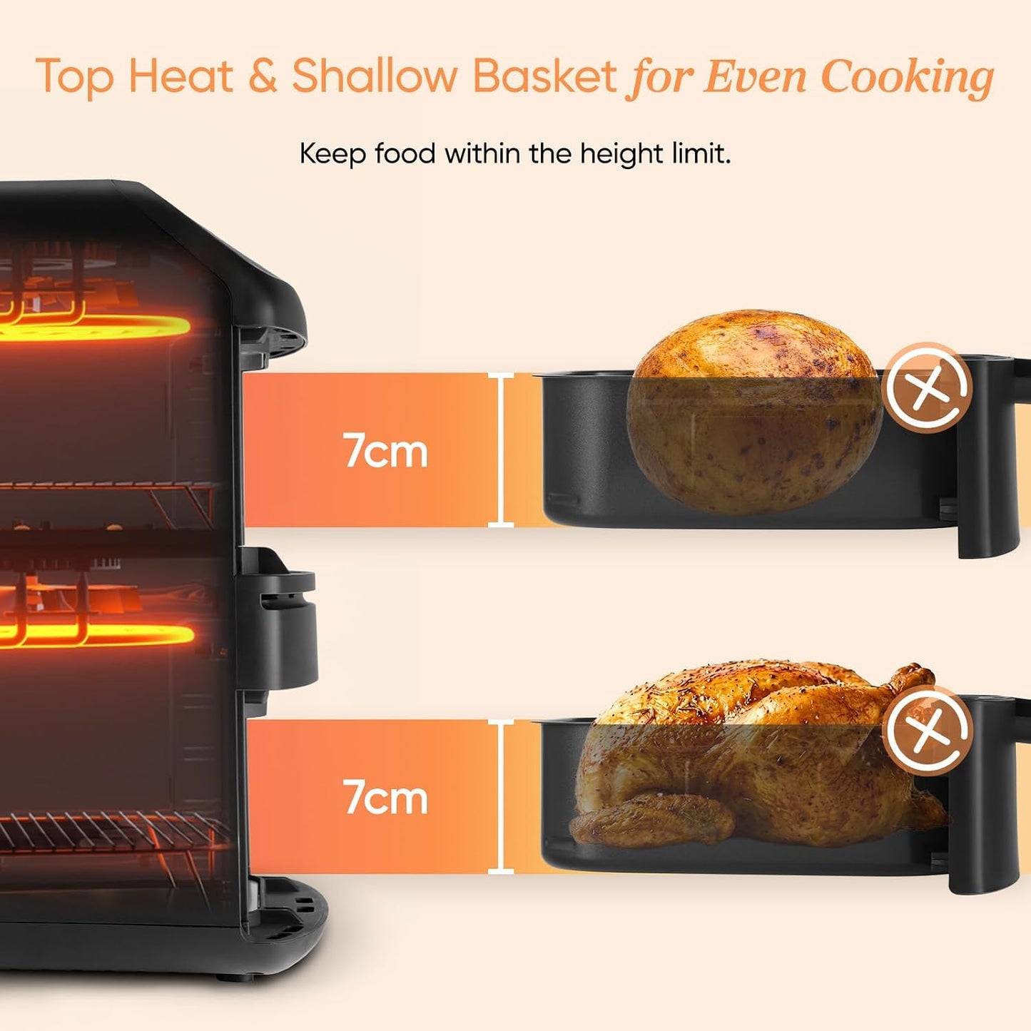 Freestanding Double Stack Airfryer 8.6L 2630W 6 Functions Black