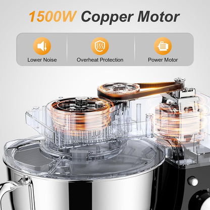 Stand Mixer 5.5L 1500W 10 Speed Pulse Black