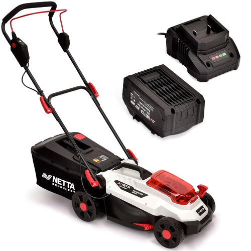 Cordless Lawn Mower 33cm 20V 4.0Ah Brushless Motor White