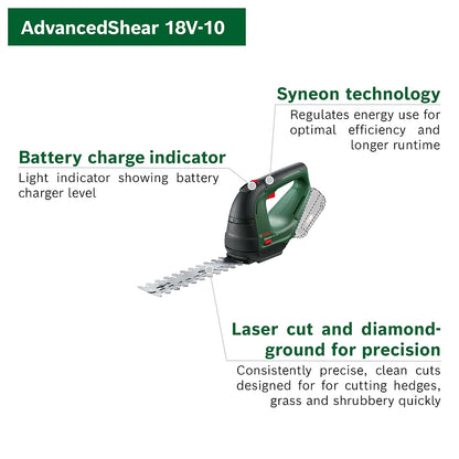Cordless Grass And Shrub Shear 18V 2.0Ah 85m² Black Green