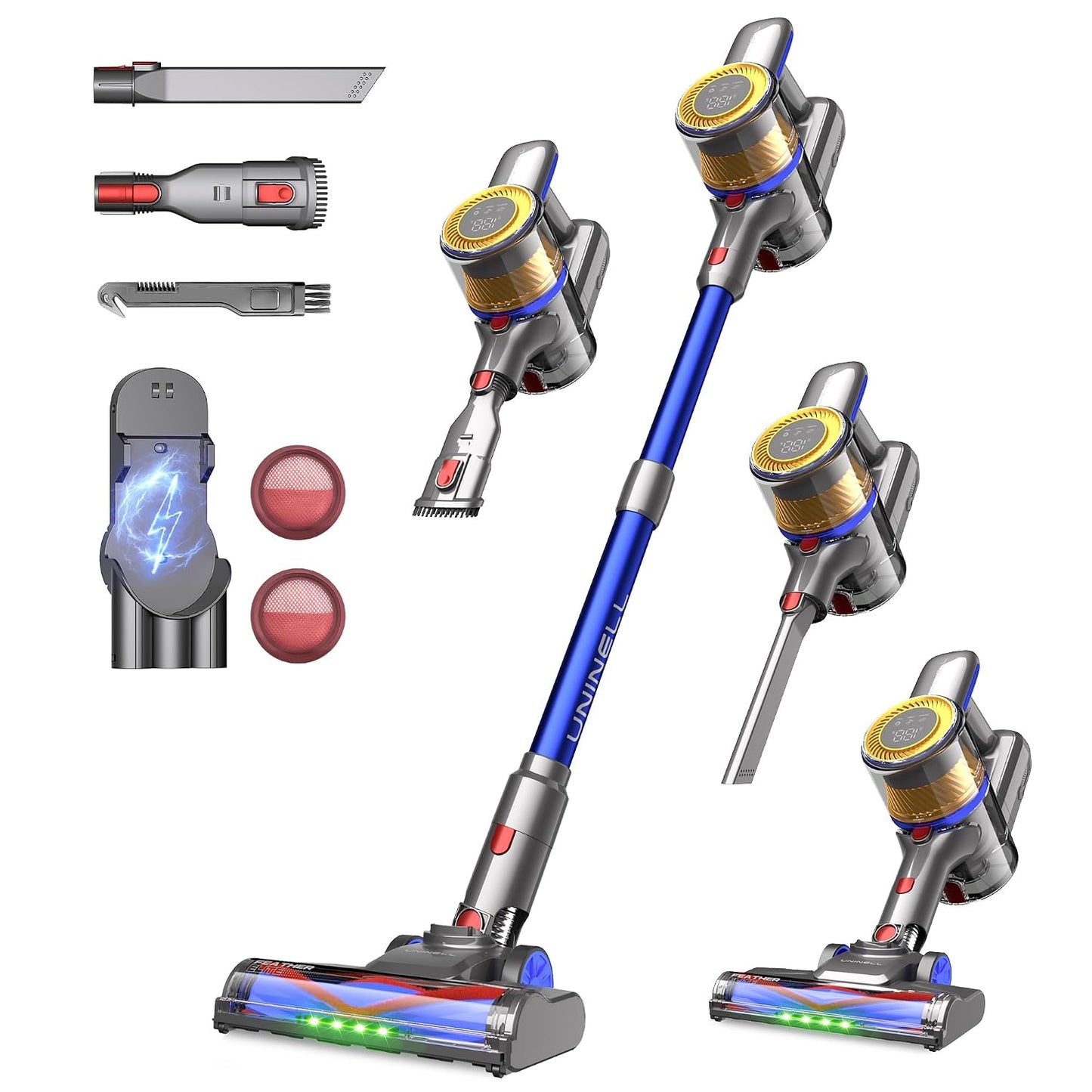 Stick Vacuum Cleaner 45Kpa 450W 60Min Runtime Anti-Tangle Silver