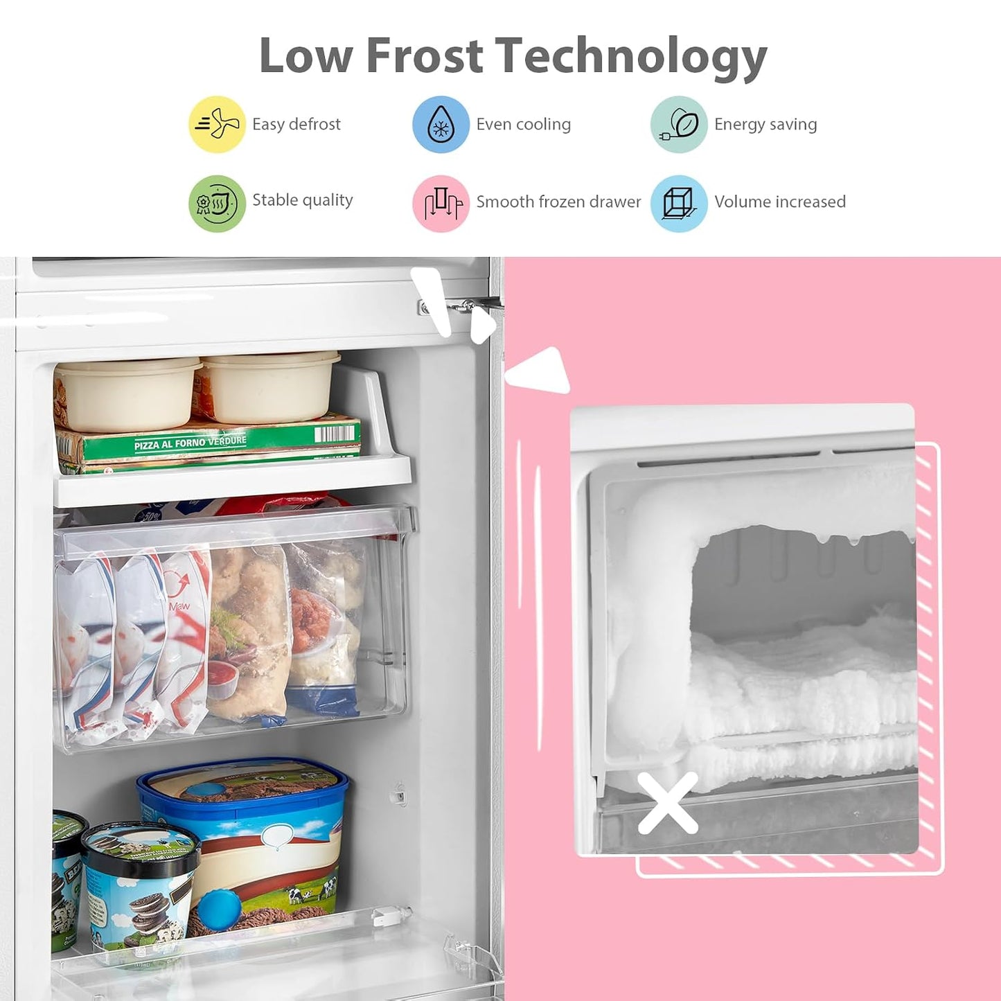 Freestanding Fridge Freezer 174L 70/30 Split Low Frost White