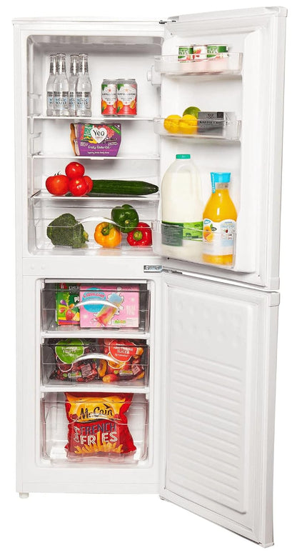 Fridge Freezer 50/50 Split Adjustable Shelves Salad Crisper White