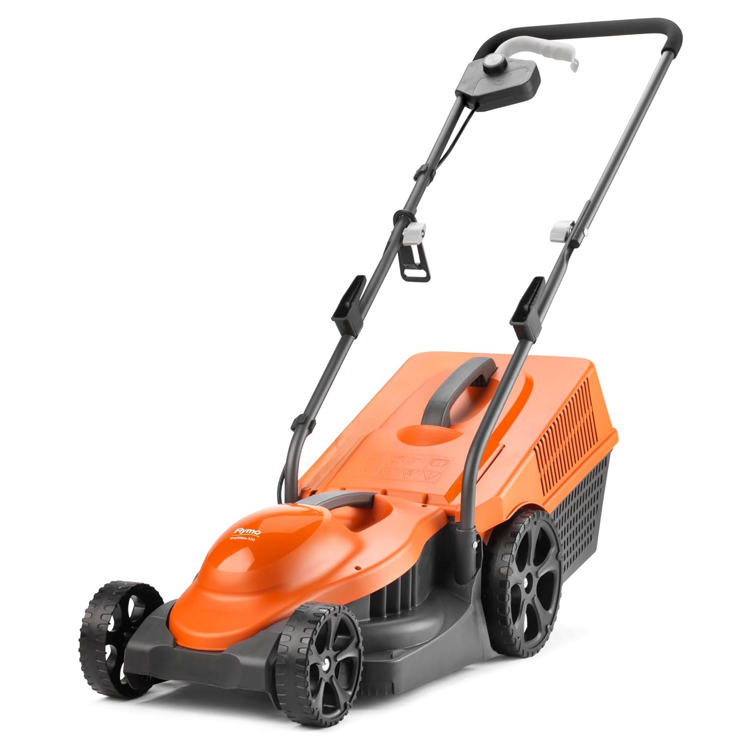 Corded Wheeled Lawn Mower 32cm 1300W 30L Grass Box Orange Grey