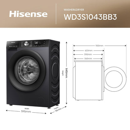Freestanding Washer Dryer 10.5Kg Wash 6Kg Dry 1400Rpm Black