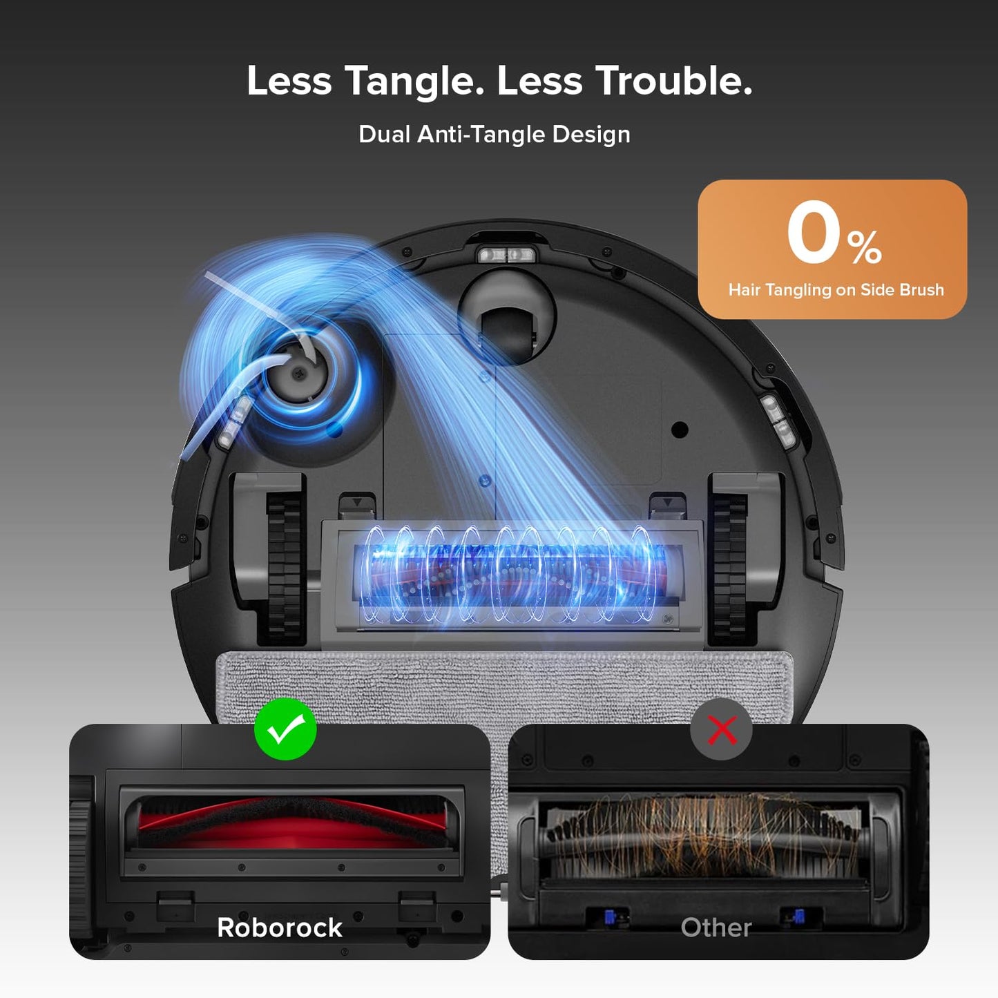 Robot Vacuum Q10 S5+ Self-Emptying 10000Pa Suction Dual Anti-Tangle Black