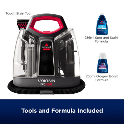 Portable Carpet Cleaner 330W HeatWave Technology Spot Cleaner Titanium/Red