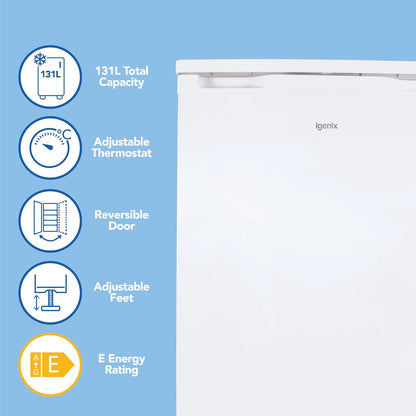 Under Counter Larder Fridge 131L 55cm Reversible Door White