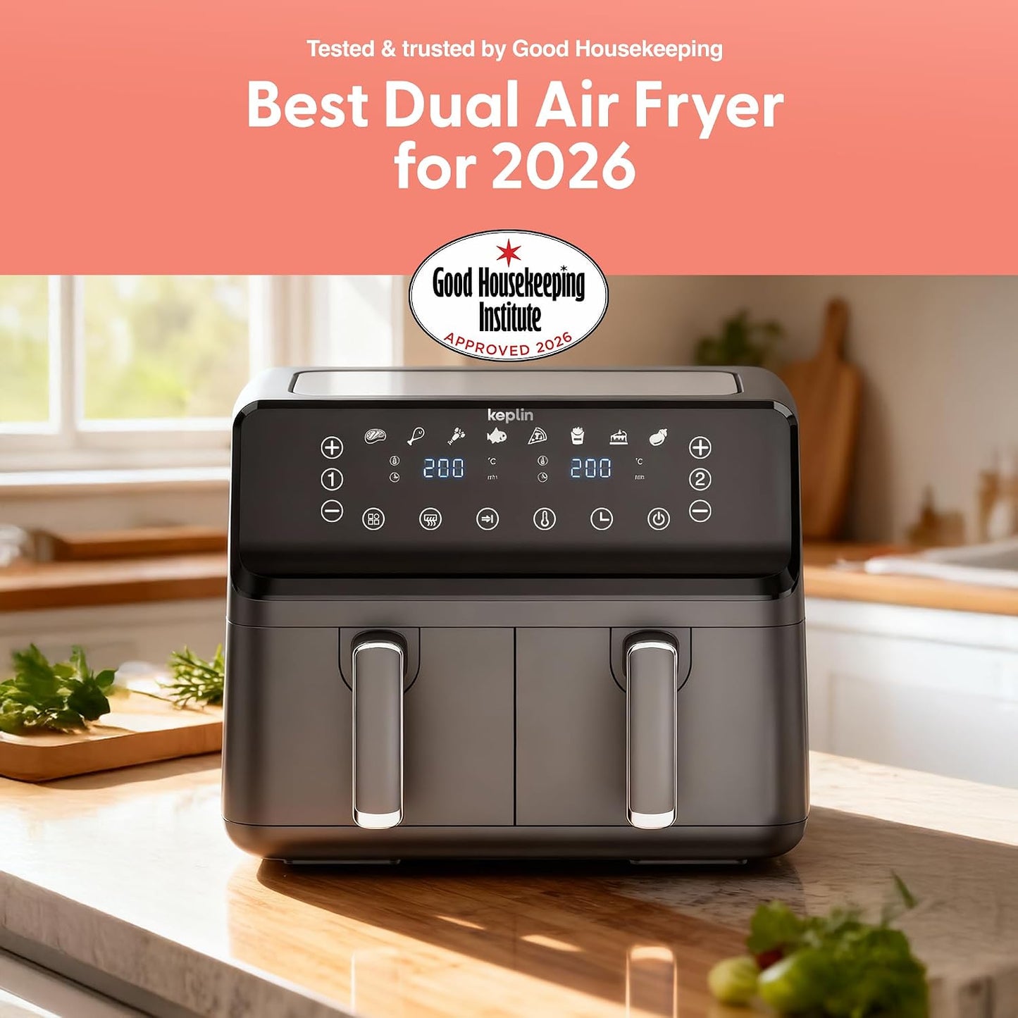 Dual Zone Air Fryer 9L 8-in-1 2700W Extra-Large Capacity