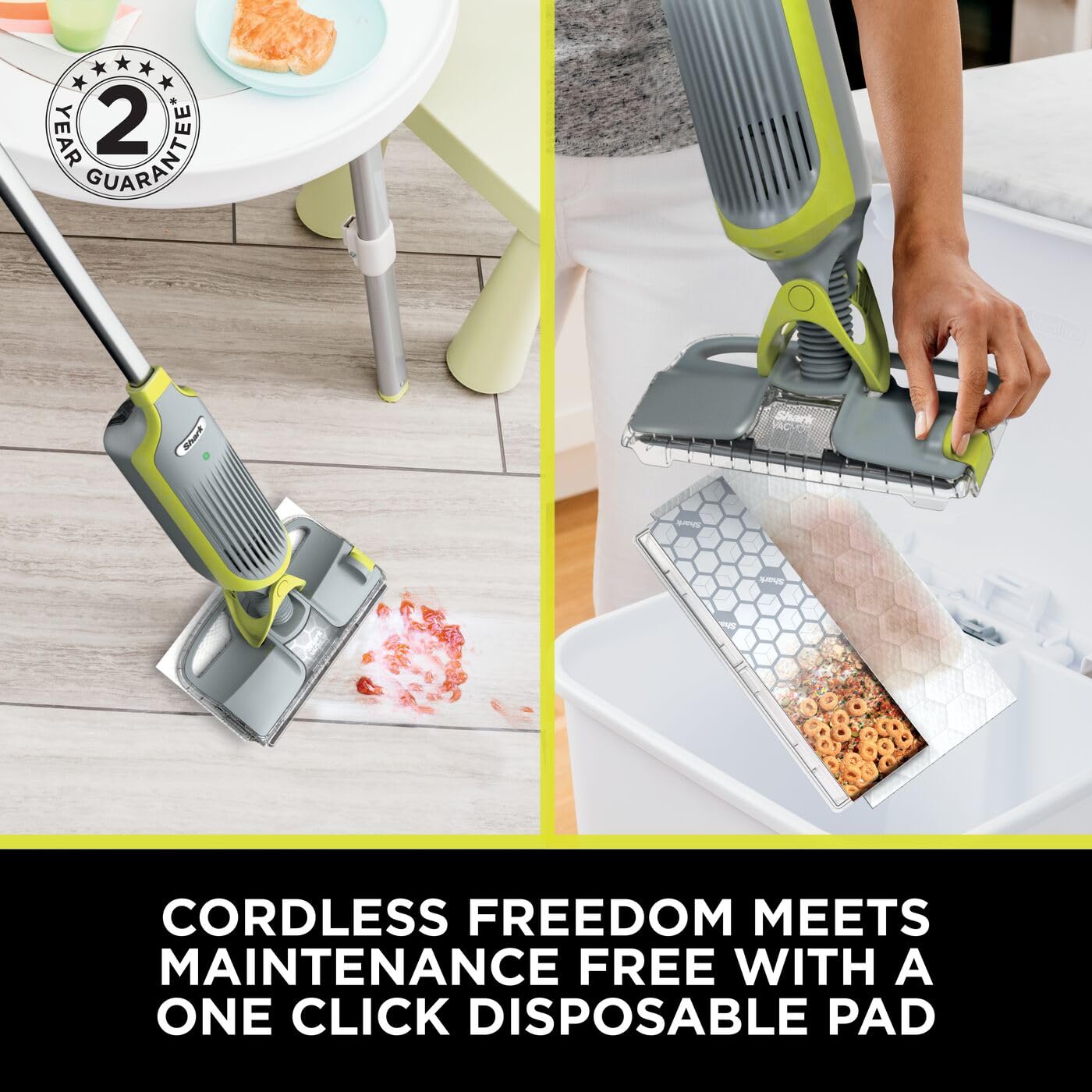 2-in-1 Cordless Hard Floor Vacuum Spray Mop Charcoal Grey