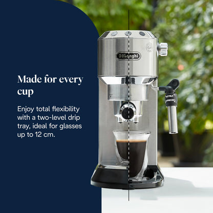 Traditional Pump Espresso Machine 15 Bar Milk Frother Silver