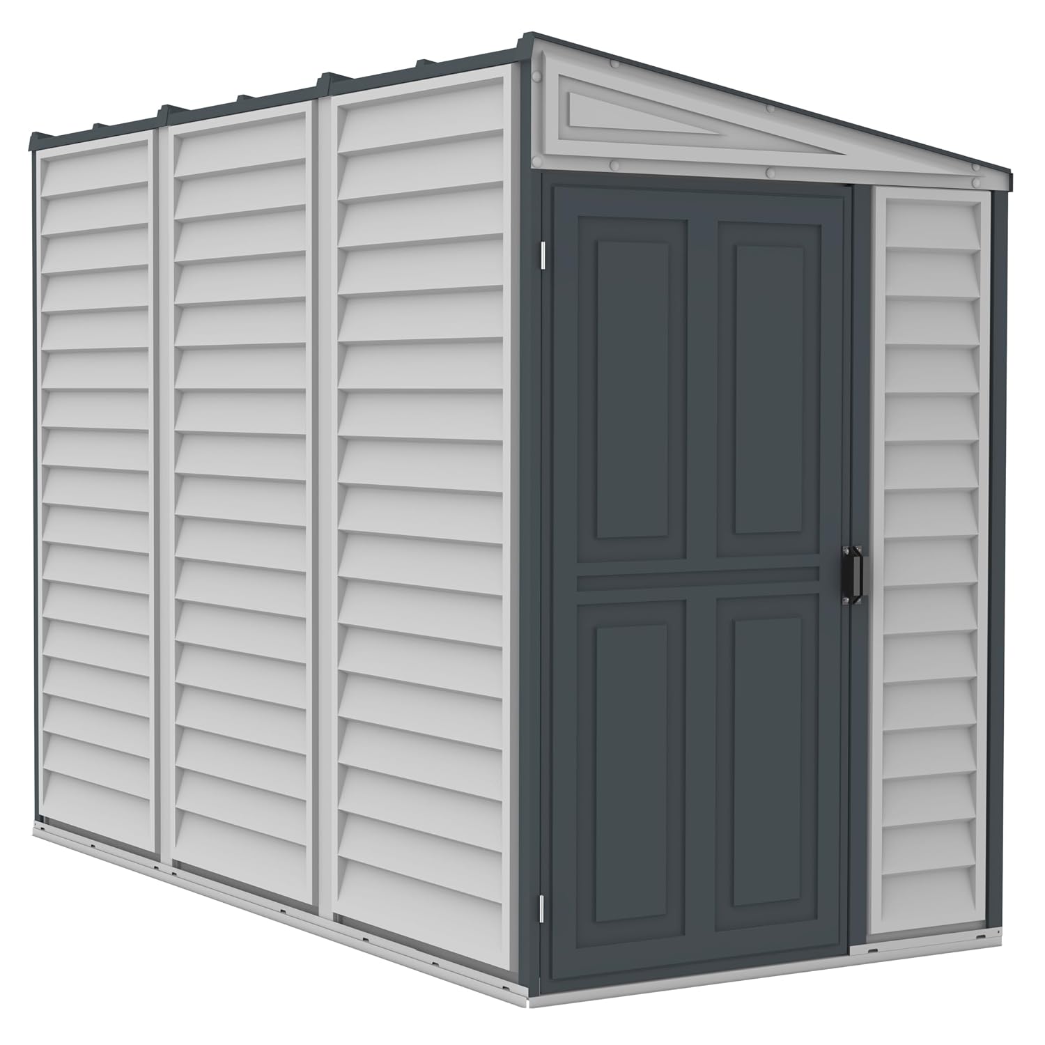 SideMate PLUS 4 x 8 Plastic Garden Shed 2.95 m² with Metal Foundation Kit Dark Grey