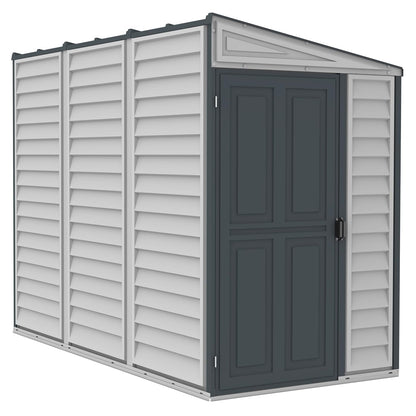 SideMate PLUS 4 x 8 Plastic Garden Shed 2.95 m² with Metal Foundation Kit Dark Grey