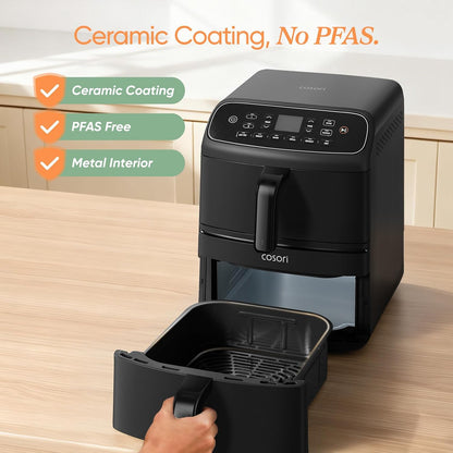 Freestanding Double Stack Airfryer 8.6L 2630W 6 Functions Black