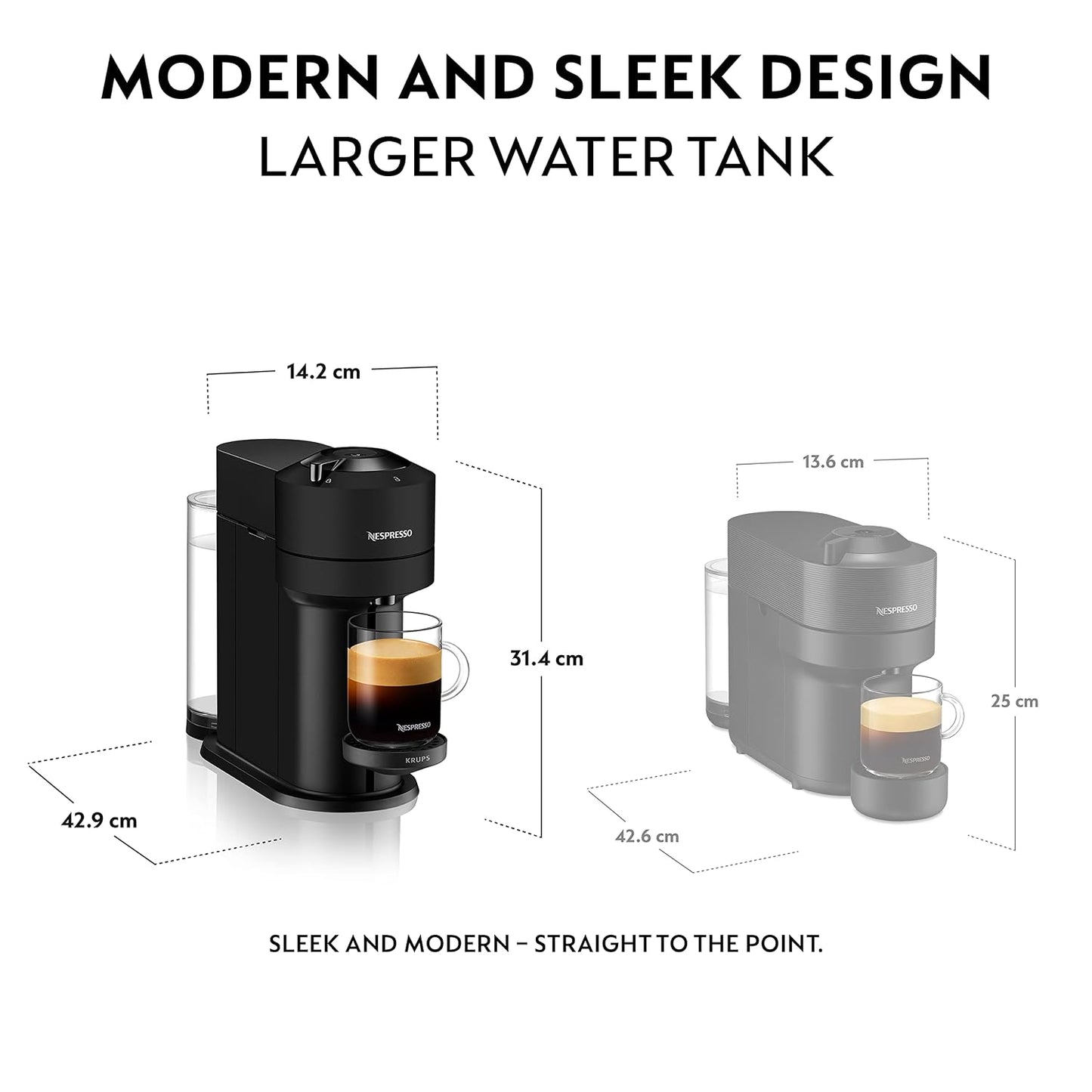 Automatic Pod Coffee Machine With One Touch Brewing 1.1L Matte Black