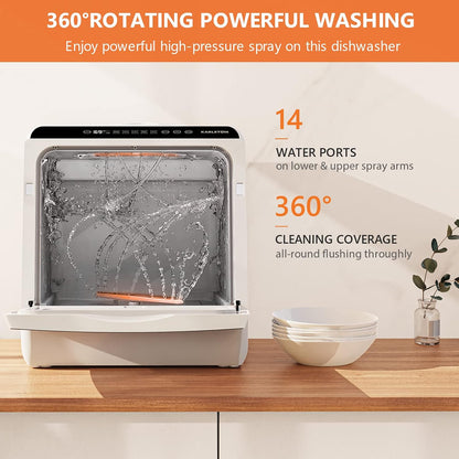 Table Top Dishwasher 6 Programs Touch Control Auto-Drying Baby Care Fruit Wash White