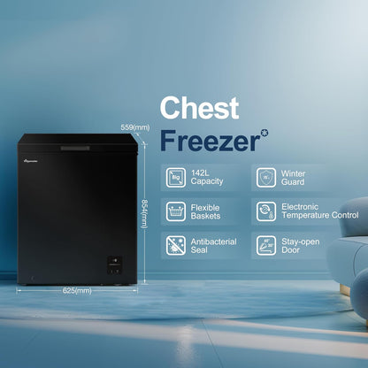 Chest Freezer 142L 4 Star Winter Guard Black