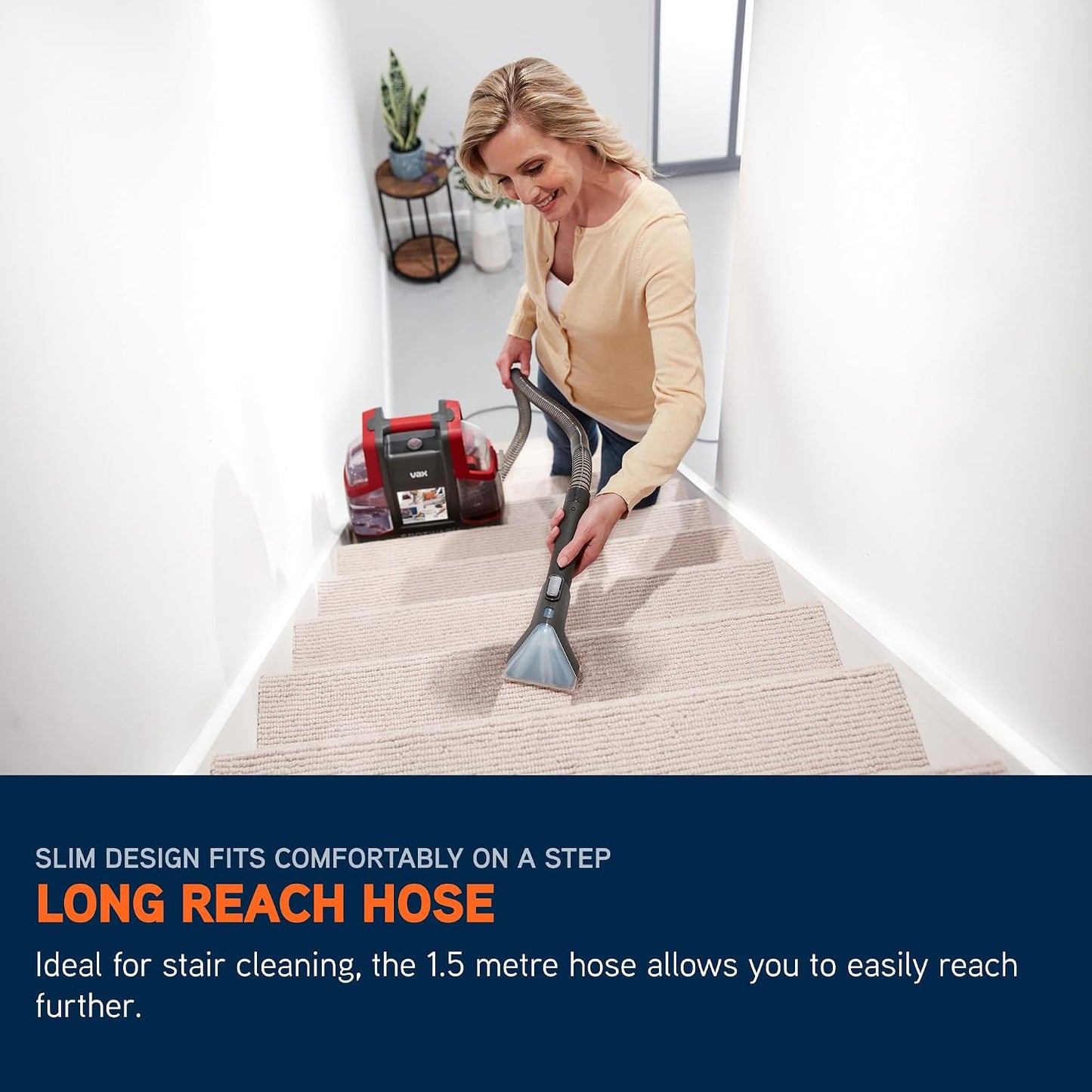 Spot Cleaner 1.6L 4.5m Cord Multi-Surface Handheld Red Grey