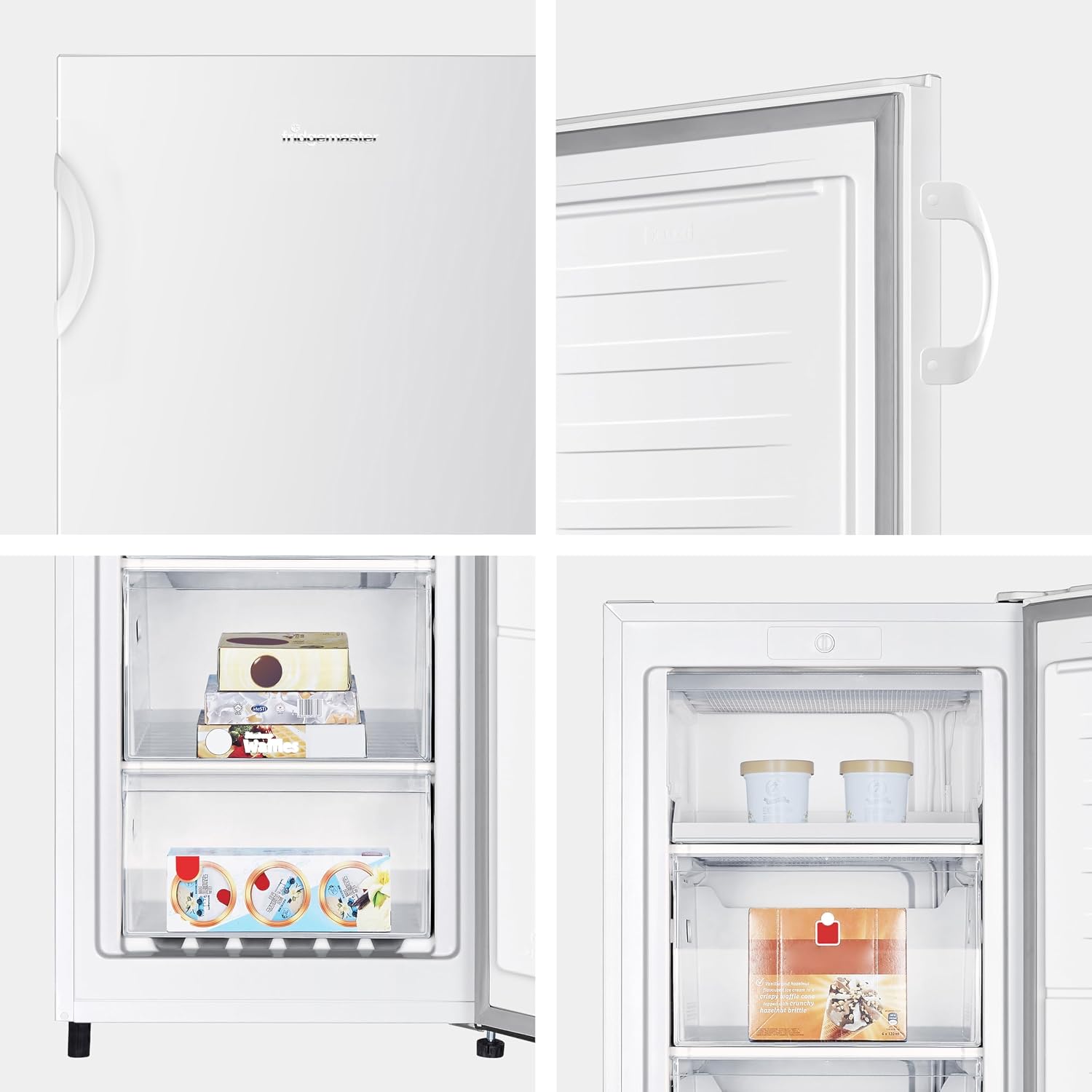 Freestanding Upright Freezer 165L 143Cm 5 Compartments Reversible Door White