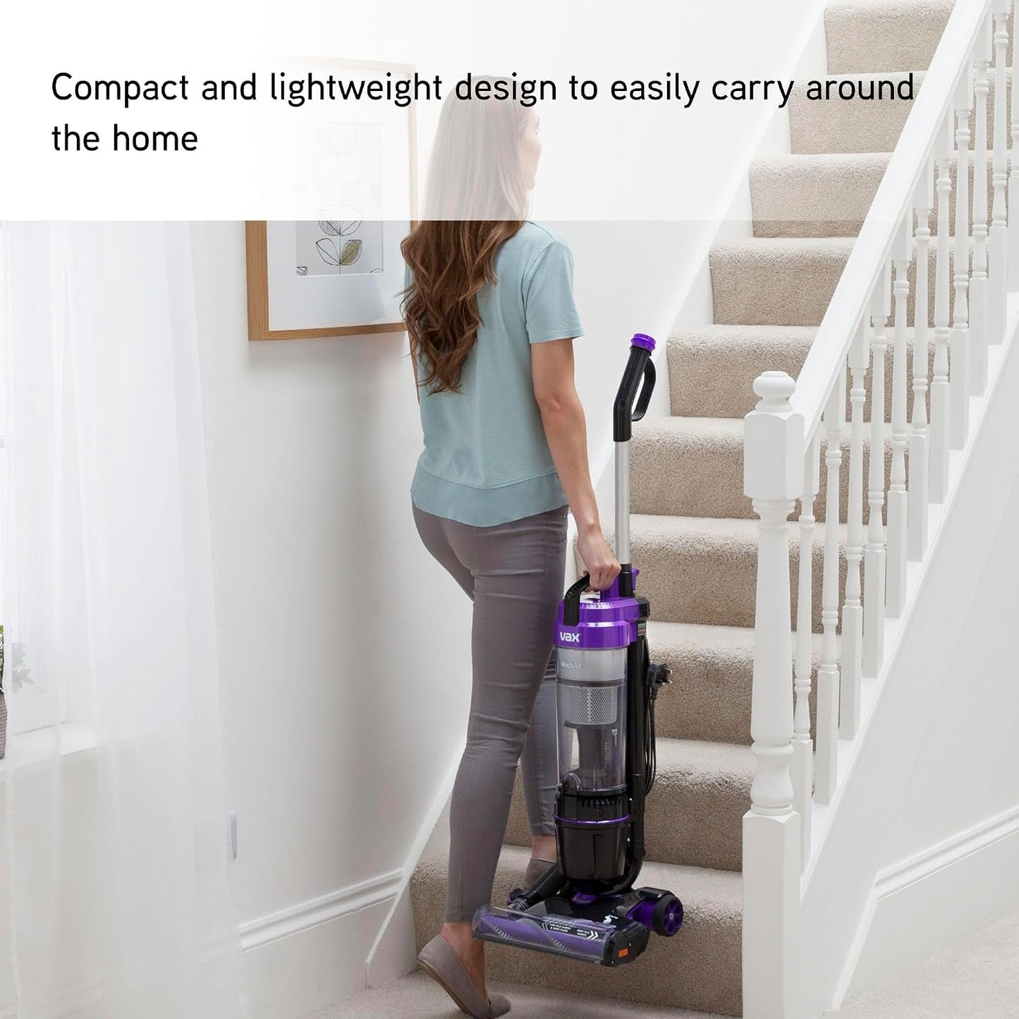 Upright Vacuum Cleaner 820W Bagless Multi-Cyclonic Lightweight Purple