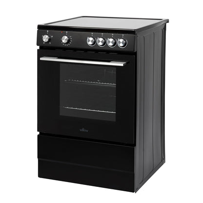 Freestanding Electric Single Cavity Cooker 68L 4 Ceramic Hobs Black