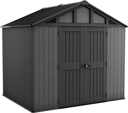 10x15ft Stronghold Outdoor Storage Shed — Wood-Effect, Weatherproof & Steel-Reinforced