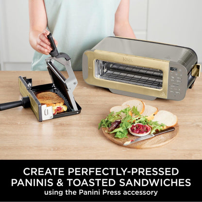 3-in-1 Toaster Grill And Panini Press 7 Functions Flip Design Stone Gold