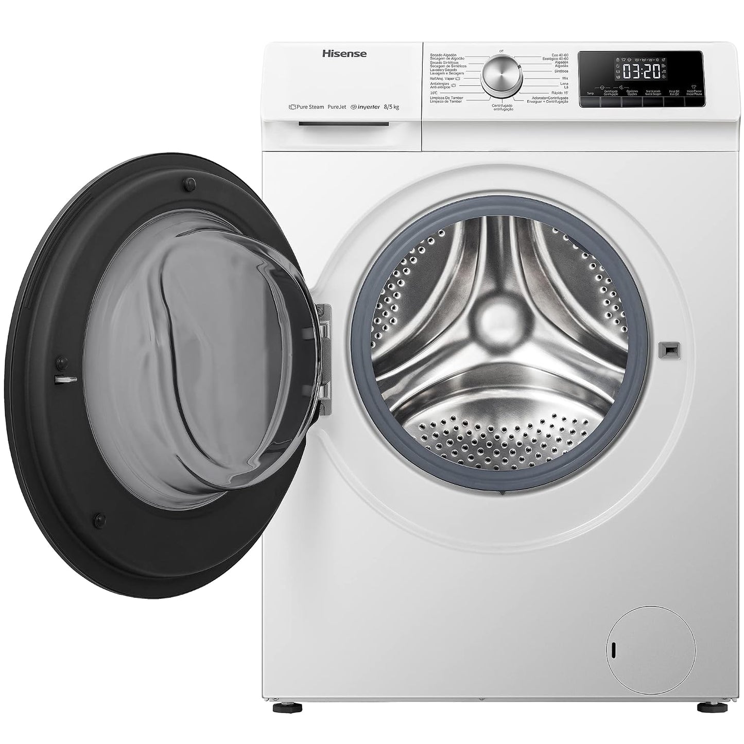 Freestanding Washer Dryer 8Kg Wash 5Kg Dry 1400Rpm Pure Steam White