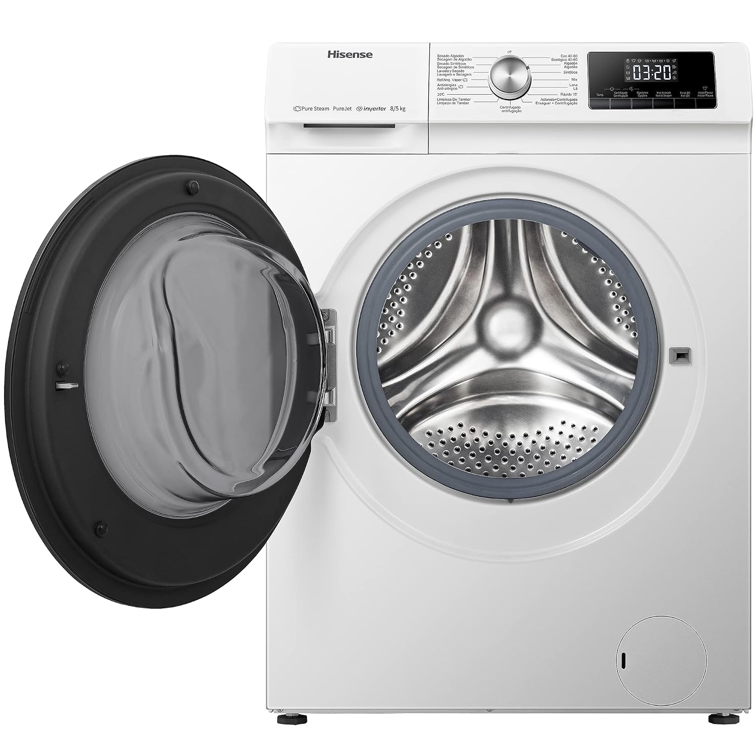 Freestanding Washer Dryer 8Kg Wash 5Kg Dry 1400Rpm Pure Steam White