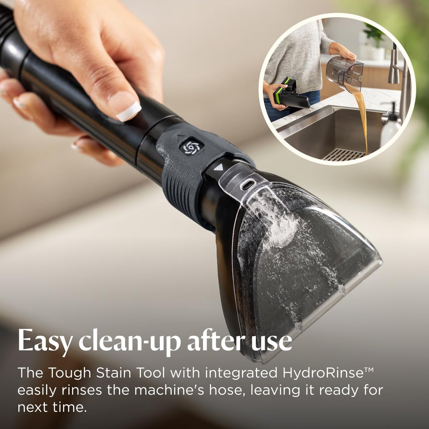 Portable Carpet Cleaner 16,400Pa Suction Dual Tank Black