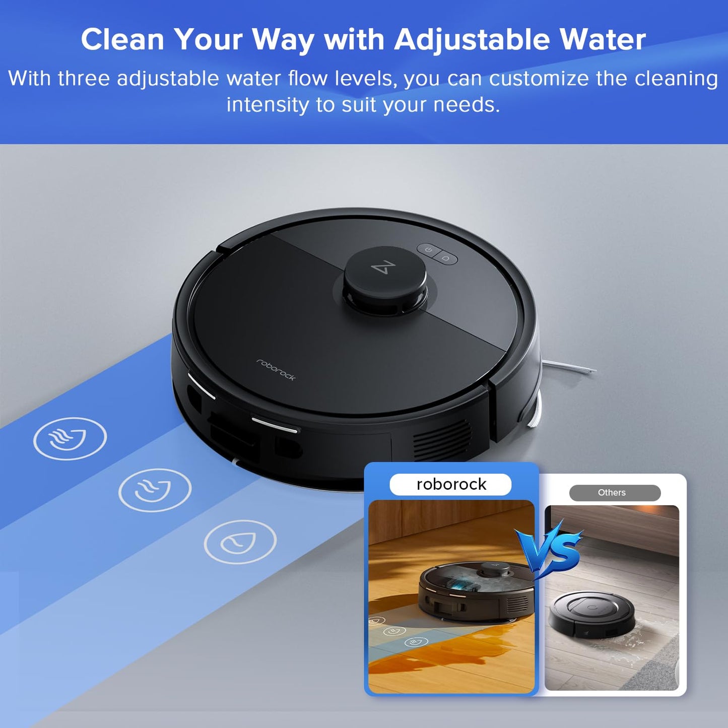 Robot Vacuum Cleaner With Mop 8000Pa Suction 150 Min Battery Black