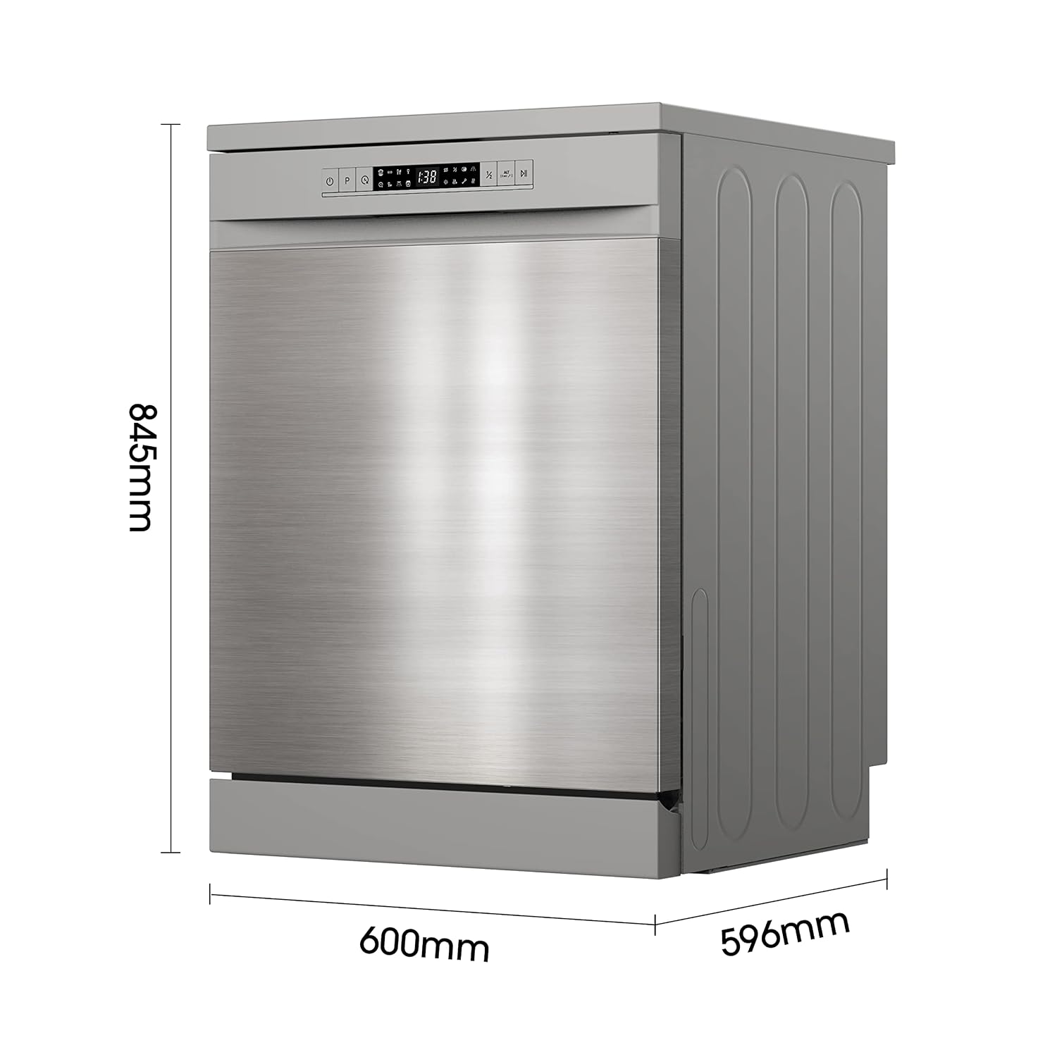 Freestanding Dishwasher 13 Place Settings 6 Programs 47dB Silver