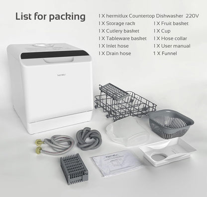 Table Top Dishwasher 5 Place Settings 5L Tank 6 Programmes White