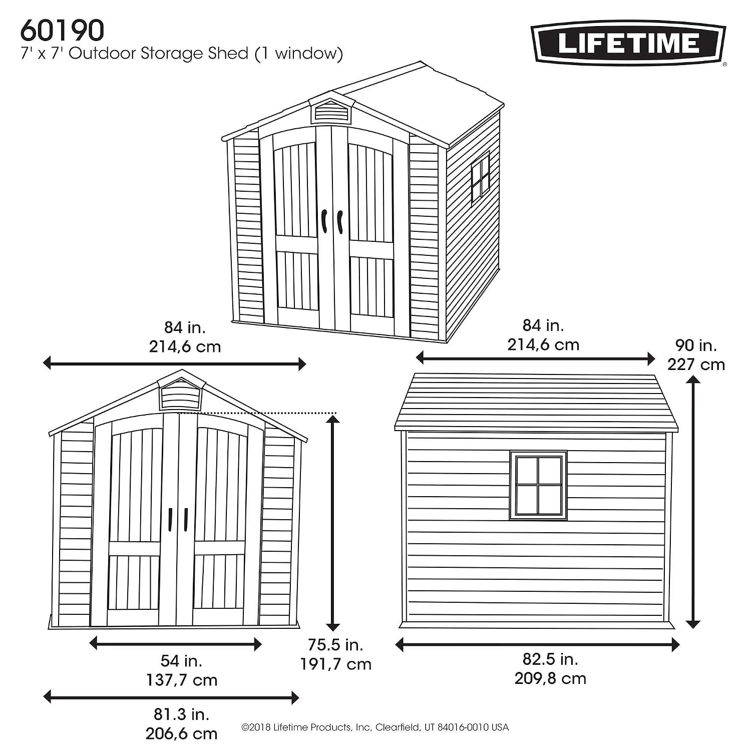 Outdoor Garden Storage Shed 7 X 7 Ft Beige Plastic Steel Frame