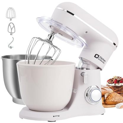 Mini Stand Mixer 3.5L 10 Speed 800W Dough Hook Whisk Beater Grey White