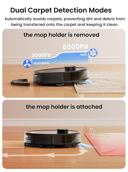 Robot Vacuum And Mop 6000Pa Self-Emptying LiDAR Navigation Black