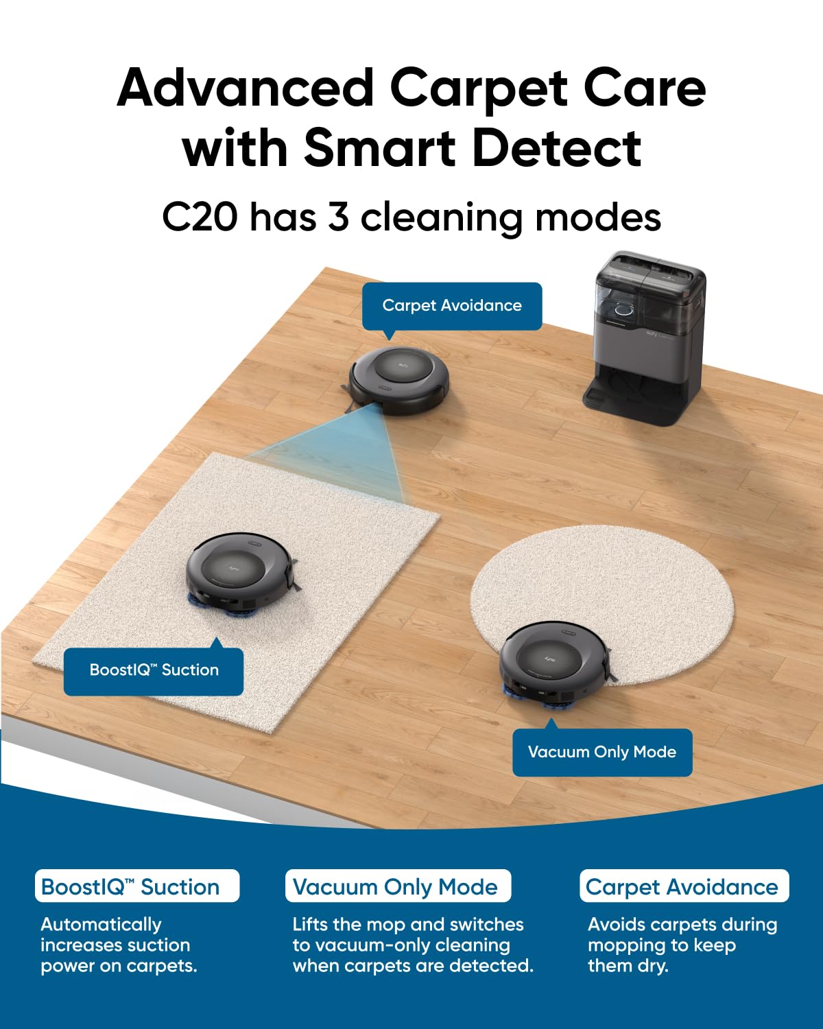 Robot Vacuum Cleaner With Mop 7000Pa Suction Ultra-Slim Black