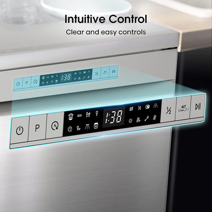 Freestanding Dishwasher 13 Place Settings 6 Programs 47dB Silver