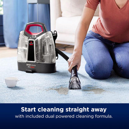 Portable Spot Cleaner 330W HeatWave Technology 1.5m Hose Titanium/Red