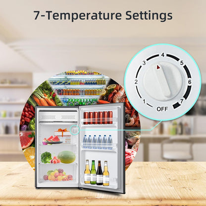 Under Counter Fridge 92L 7 Temp Settings Reversible Door Black
