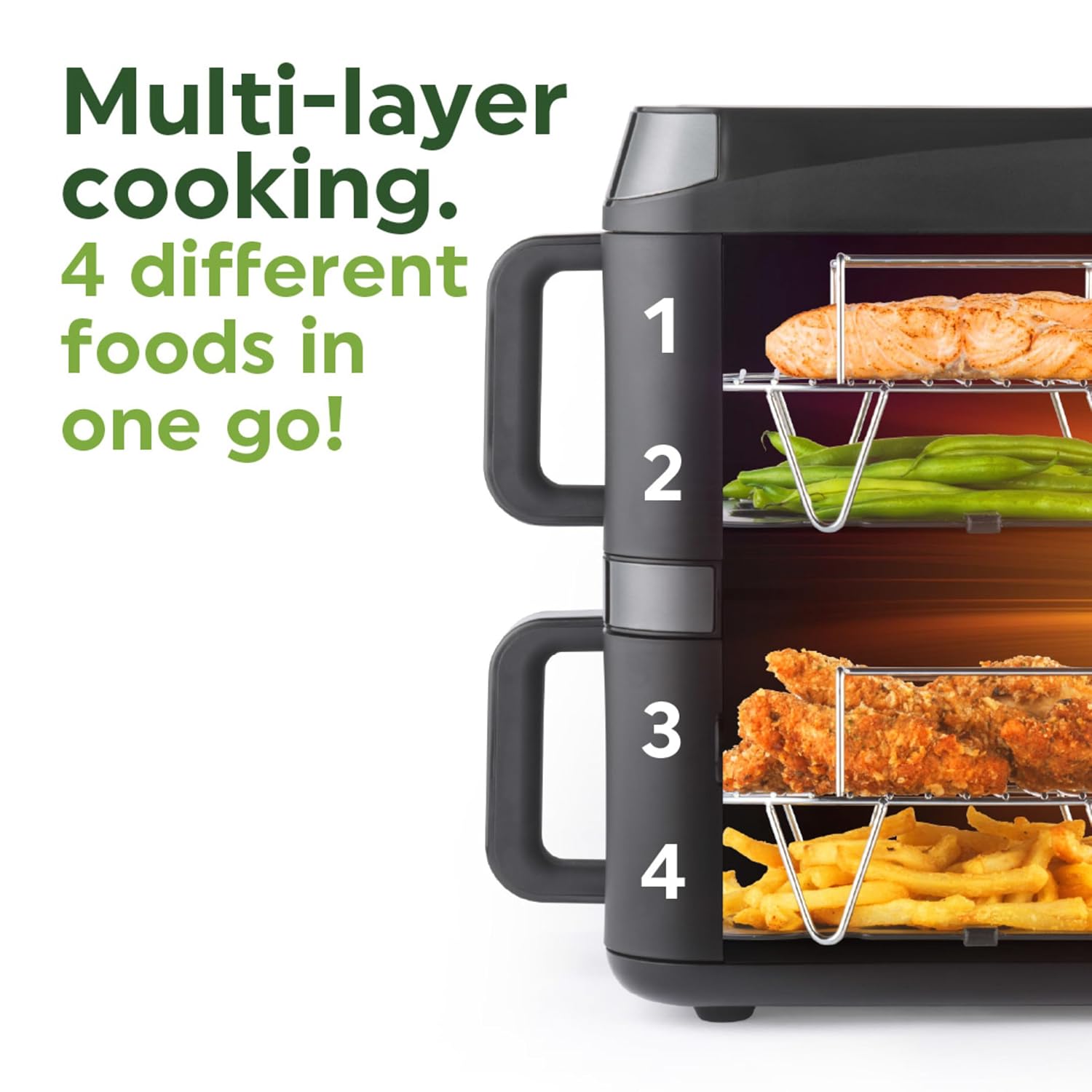 Double Stack Air Fryer 9L 2400W 12 Functions Black