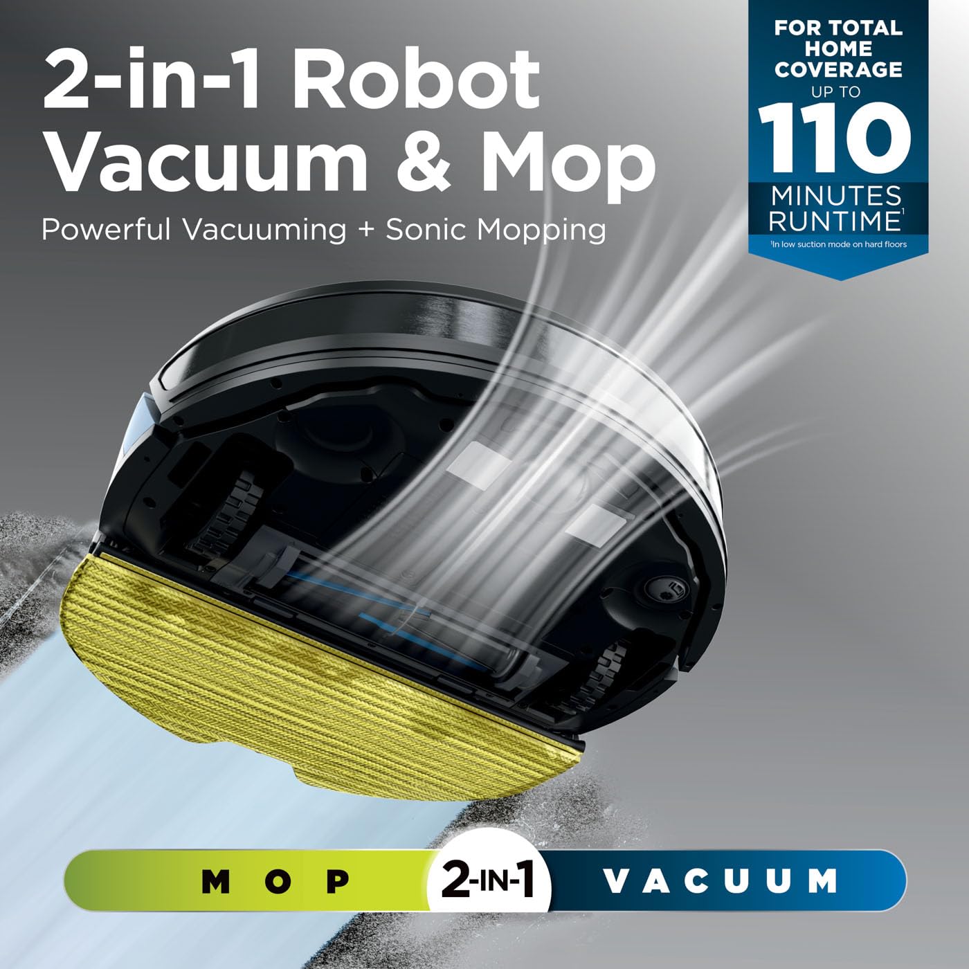 Robot Vacuum & Mop 2-in-1 Self-Empty LiDAR Mapping Edge Cleaning Black