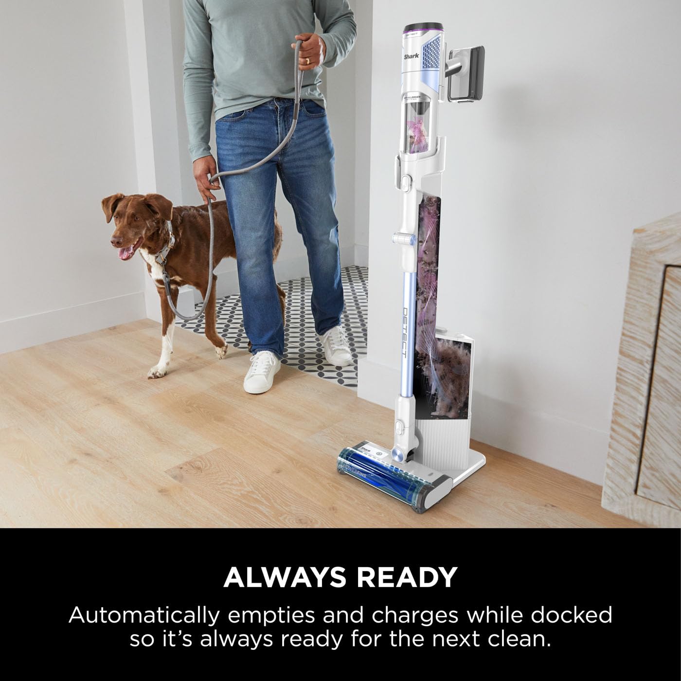 Cordless Stick Vacuum Cleaner 60 Mins Auto-Empty System Anti Hair Wrap Cloudy Blue