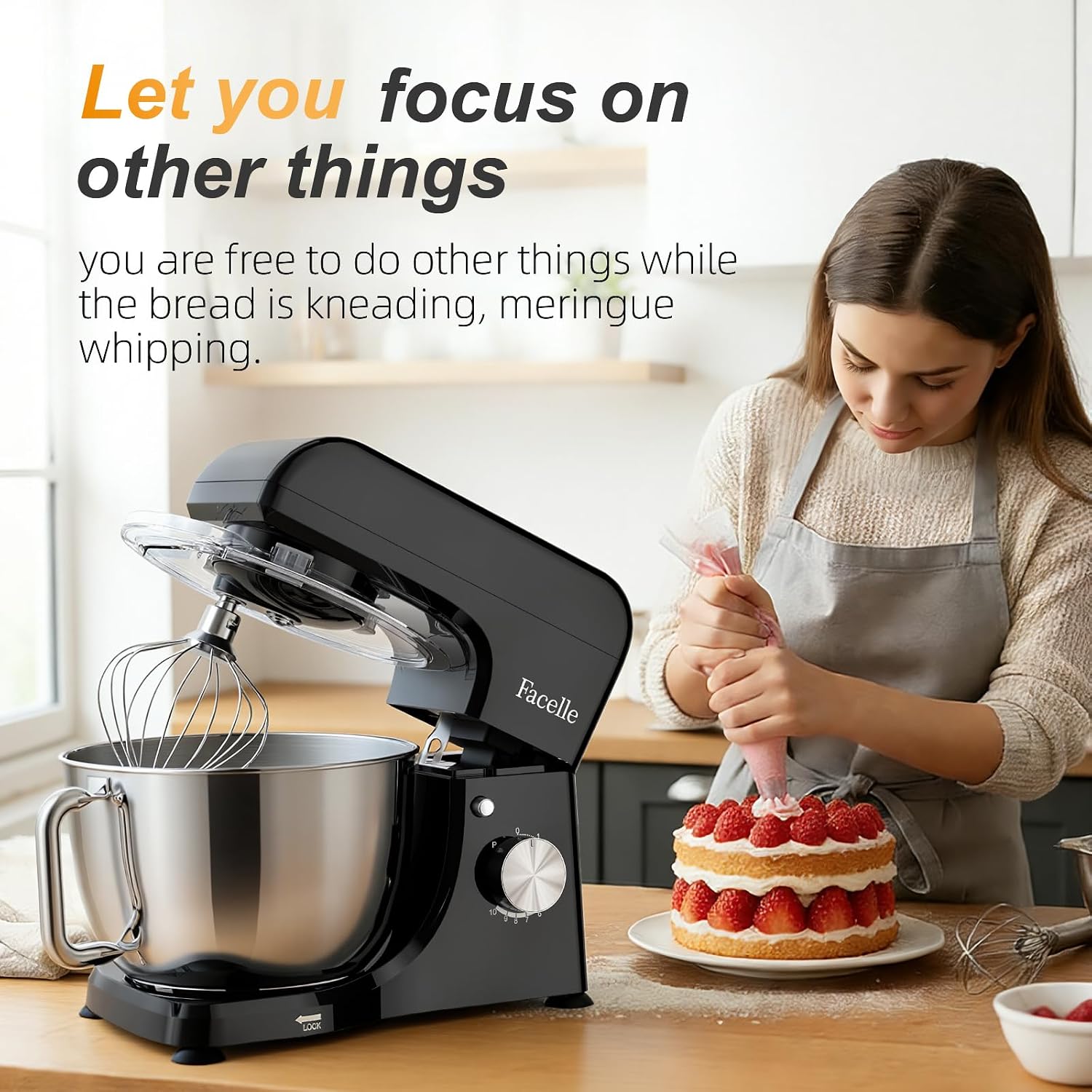 Stand Mixer 5.5L 1500W 10 Speed Pulse Black
