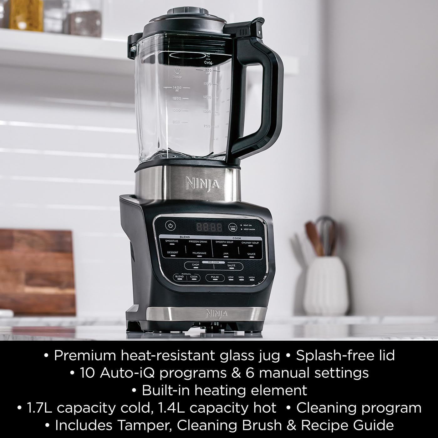 Blender & Soup Maker 1.7L 1000W 10 Auto-iQ Programs Black